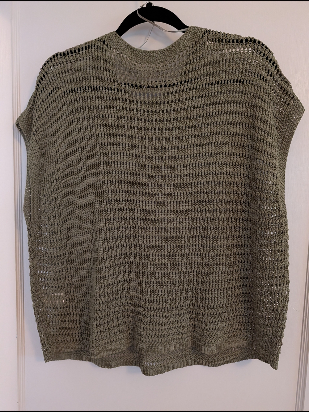 Max Studio Open-Weave Knit Top in New Green - Picture 3 of 3